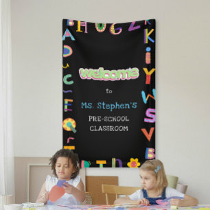 Custom Colorful Letter Welcome Teacher's Classroom Banner