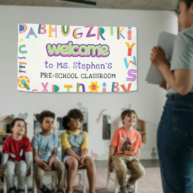 Custom Colorful Letter Welcome Teacher's Classroom Banner (Custom Colorful Letter Welcome Teacher's Classroom Banner)