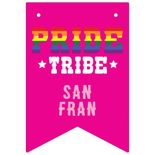Custom Colorful LGBTQ+ Rainbow Pride Tribe Bunting Flags