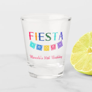 Custom Colorful Mexican Fiesta Birthday Shot Glass