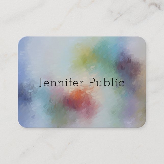 Custom Colorful Modern Abstract Elegant Template Business Card (Front)