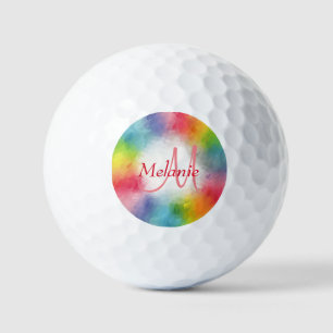 Custom Colorful Modern Abstract Monogram Template Golf Balls