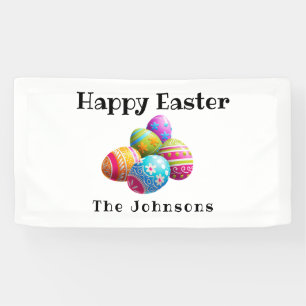 Custom Colorful Modern Egg Hunt Happy Easter  Banner