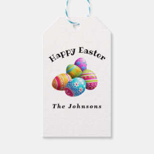 Custom Colorful Modern Egg Hunt Happy Easter  Gift Tags