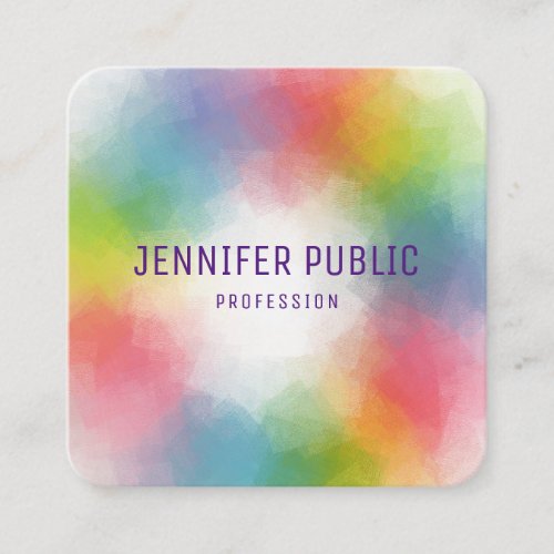 Custom Colorful Modern Elegant Template Trendy Square Business Card