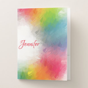 Custom Colorful Modern Elegant Trendy Template Pocket Folder