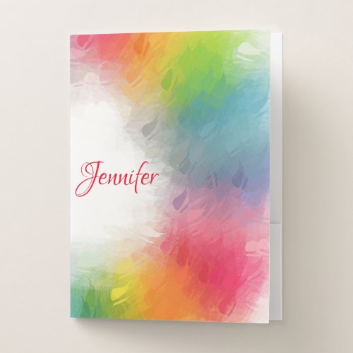 Custom Colorful Modern Elegant Trendy Template Pocket Folder