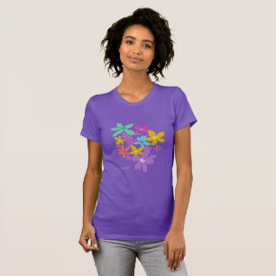 custom colorful modern floral pretty feminine T-Shirt