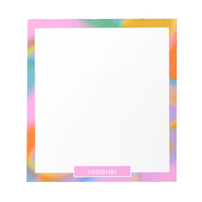custom colorful modern rainbow abstract notepad (Front)