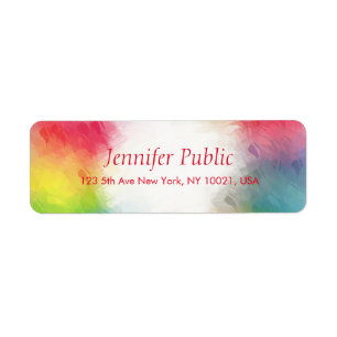 Custom Colorful Modern Rainbow Abstract Template Label