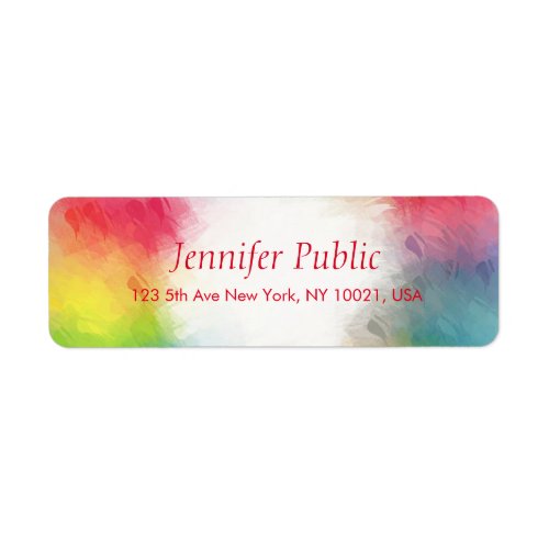 Custom Colorful Modern Rainbow Abstract Template Label