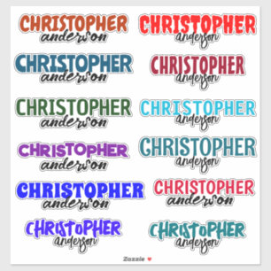Custom Colorful Name Boy School Vinyl Sticker