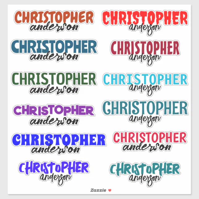 Custom Colorful Name Boy School Vinyl Sticker | Zazzle