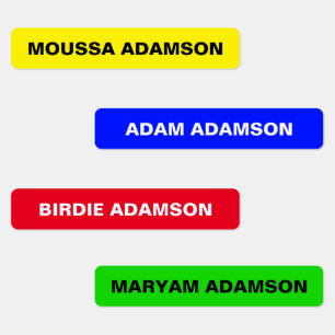 Custom Colorful Names Kids' Labels