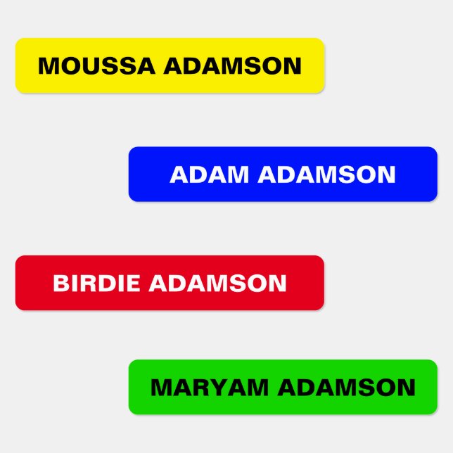 Custom Colorful Names Kids' Labels (Group)