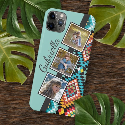 Custom Colorful Native American Indian Mosaic Art iPhone 11 Pro Max Case