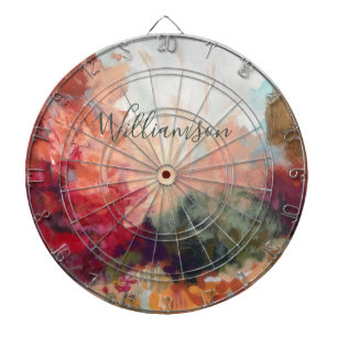 Custom Colorful Nature Watercolor Fine Art Decor Dart Board