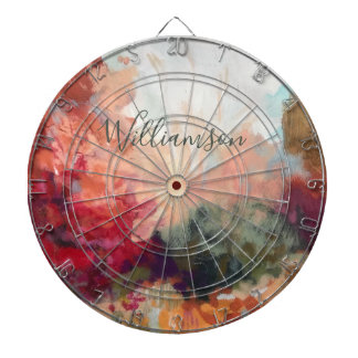 Custom Colorful Nature Watercolor Fine Art Decor Dart Board