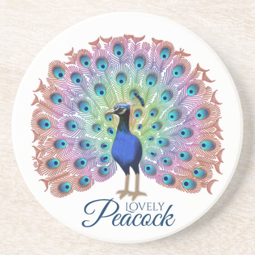 Custom Colorful Peacock Pillar Candle Coaster