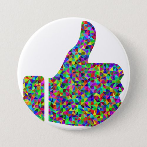 Custom Colorful Prism Thumbs Up Button