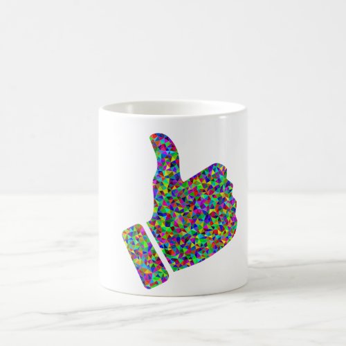 Custom Colorful Prism Thumbs Up Coffee Mug