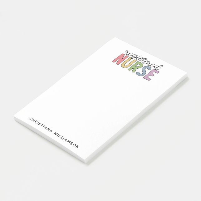 Custom Colorful Registered Nurse RN Graduation Post-it Notes (Angled)