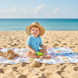 Custom Colorful Robots Beach Towel