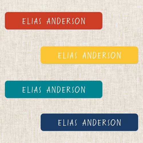 Custom Colorful Simple Childs Clothing Name Tag Kids Labels