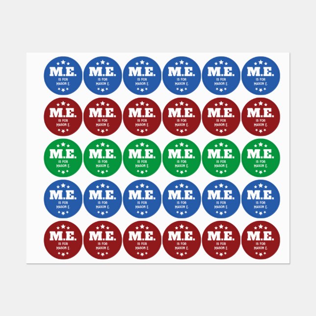 Custom Colorful Simple Childs Clothing Name Tag  Kids' Labels (Sheet)