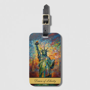 Custom Colorful Statue of Liberty New York Art Luggage Tag