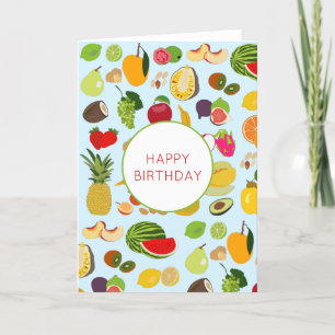 Custom Colorful Summer Fruit Pattern Holiday Card