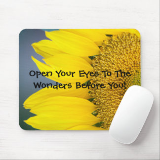 Custom Colorful Sunflower Close-Up Photograph Mouse Pad