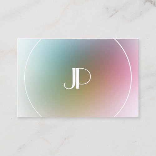 Custom Colorful Template Modern Elegant Monogram Business Card