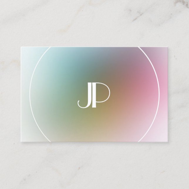 Custom Colorful Template Modern Elegant Monogram Business Card (Front)