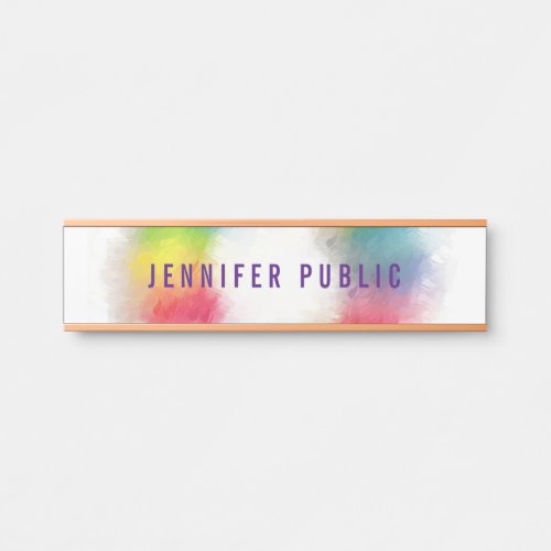 Custom Colorful Template Modern Elegant Rainbow Door Sign