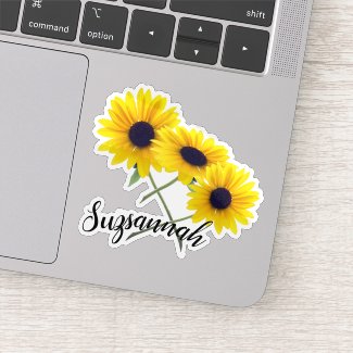 Custom Colorful Triple Sunflower Photograph