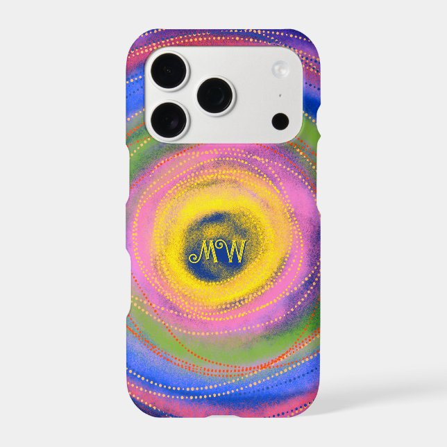 Custom Colorful vibrant Mandala Circles  Iphone Case (Back)