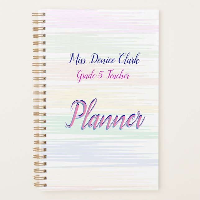 Custom Colorful Watercolour Teacher Planner (Front)