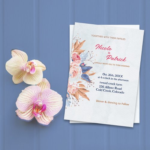 Custom Colorful Wildflower Wedding Invitation