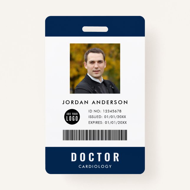 Custom Colors Add Logo Medical Employee Photo ID Badge (Front)