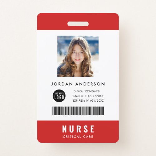 Custom Colors Add Logo Medical Employee Photo ID Badge