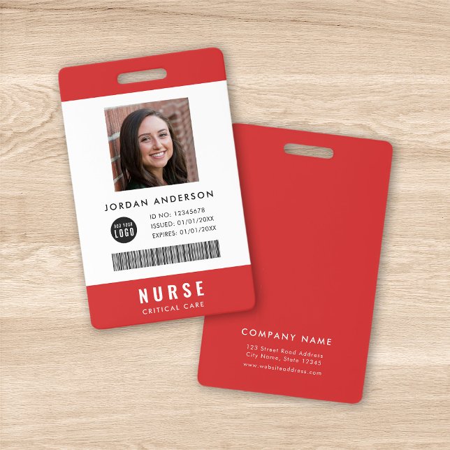 Custom Colors Add Logo Medical Employee Photo ID Badge (Creator Uploaded)