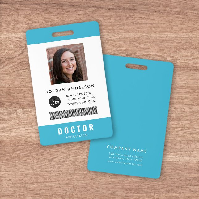 Custom Colors Add Logo Medical Employee Photo ID Badge (Creator Uploaded)
