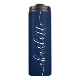 Custom Colors Add Your Name Calligraphy Script Thermal Tumbler
