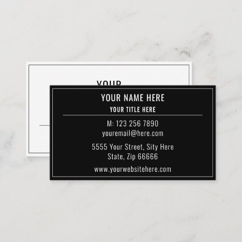 Custom Colors and Font Business Card Professional