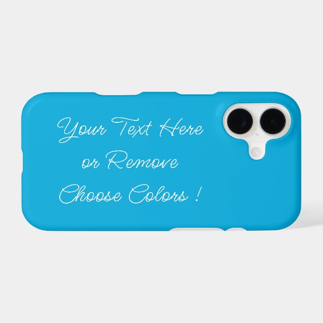Custom Colors and Text Blue iPhone Case Example (Back Horizontal)