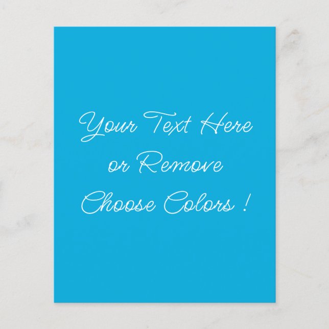 Custom Colors and Text Name Font Personalized Blue Flyer (Front)