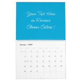 Custom Colors and Text Name Your Calendar