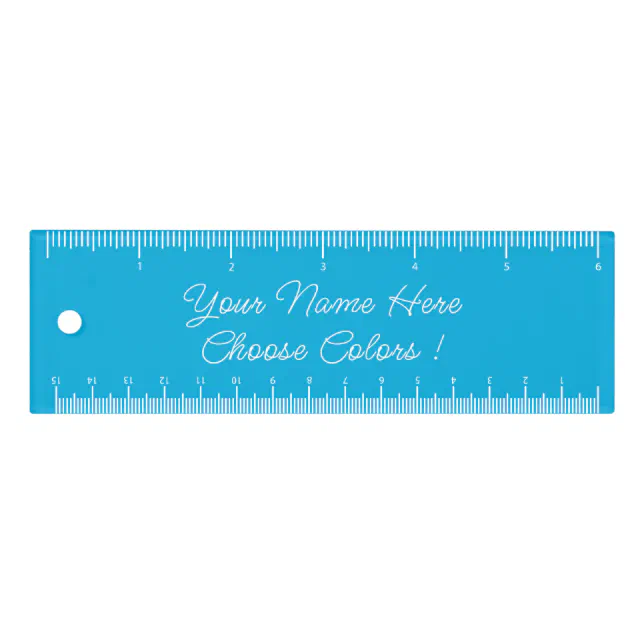 Custom Colors and Text Name Your Ruler - Blue | Zazzle