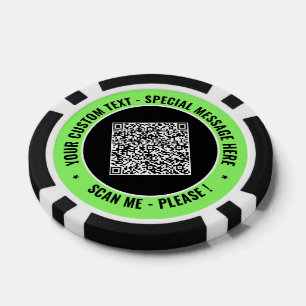 Custom Colors and Text QR Code Poker Chips Example